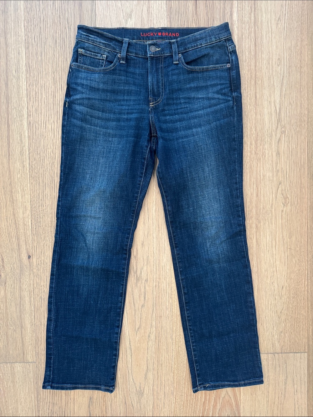 Lucky Brand Straight Leg Mid Rise Med Dark Wash Women’s 8 29A Denim Jeans Casual